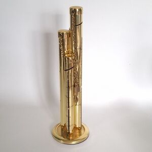 Vintage Brass Tube Tall Coin Bank KEYS AND LOCK Save Money